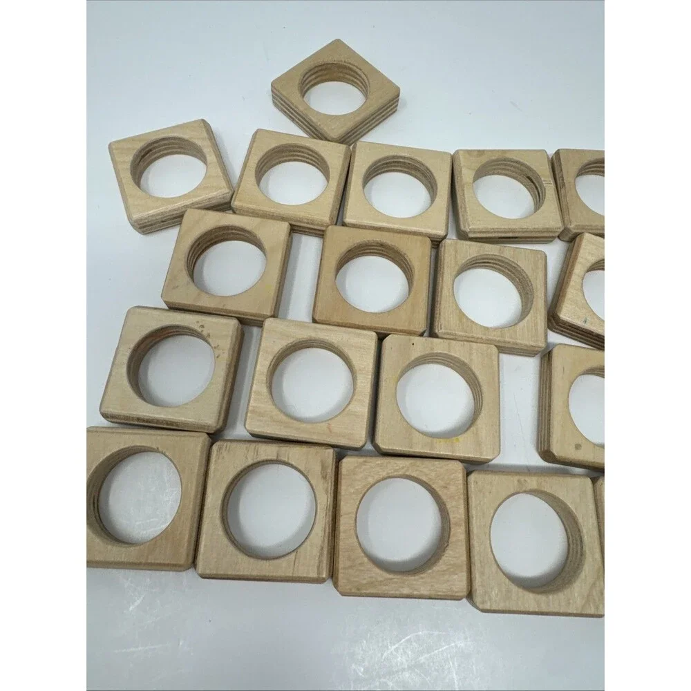 Hape Quadrilla Marble Run Replacement Pieces: 19 Natural Wood Risers